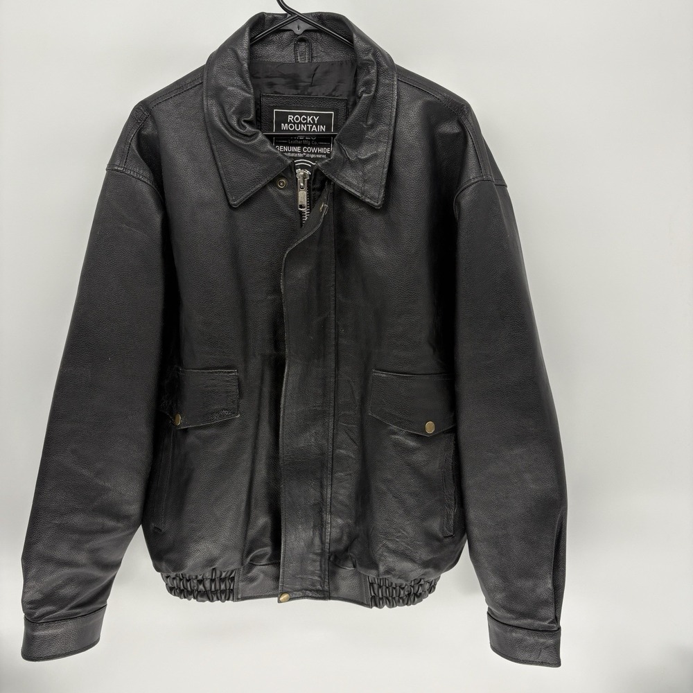 Vintage Rocky Mountain Hides Cowhide Leather A-2 Bomber‎ Jacket Aviator Men L